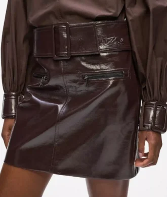 Lakleren rok van imitatieleer
