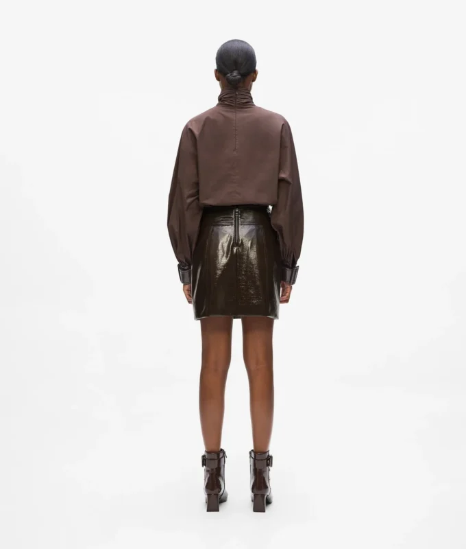 Lakleren rok van imitatieleer