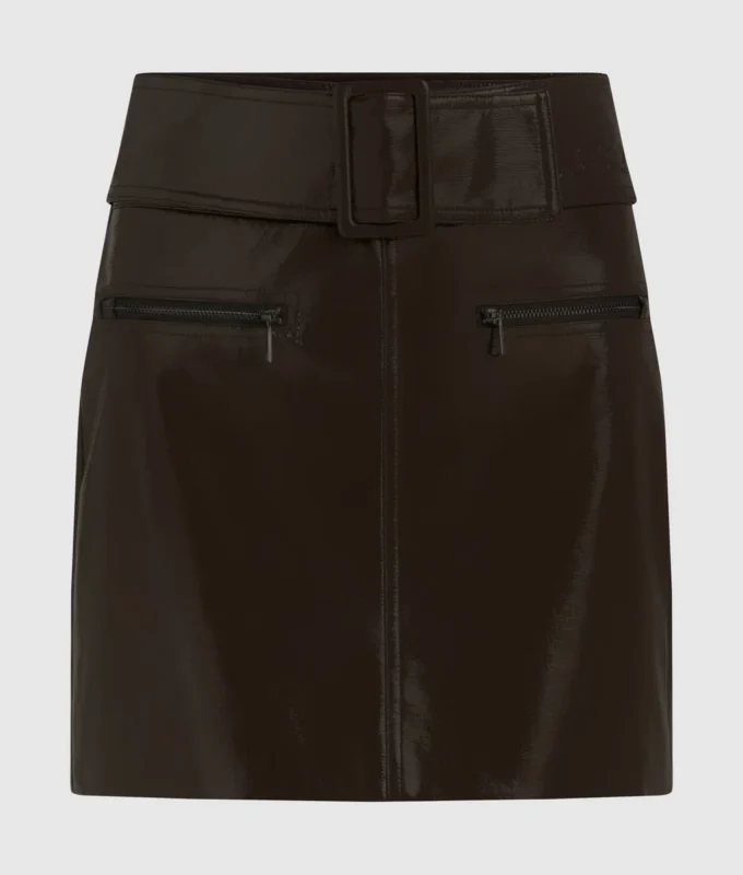 Lakleren rok van imitatieleer