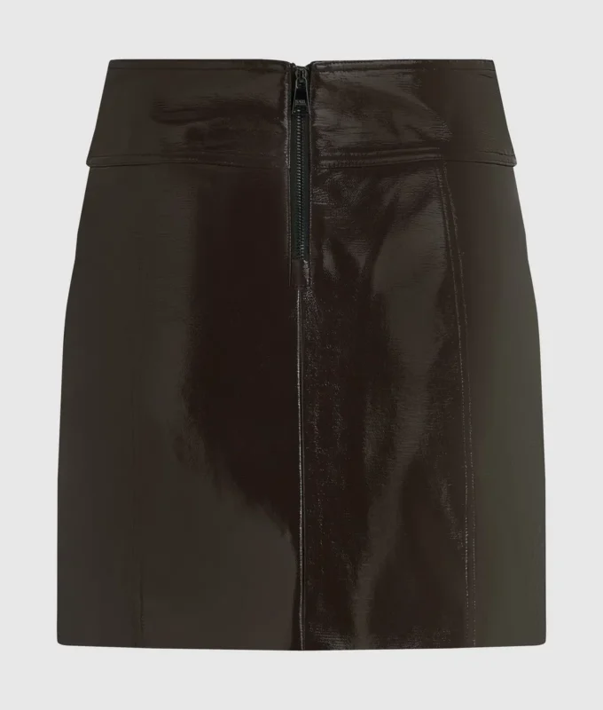 Lakleren rok van imitatieleer