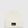 Lange beanie met logopatch