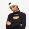Lange beanie met logopatch