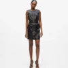 Leren jurk met knoopdetails