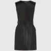 Leren jurk met knoopdetails