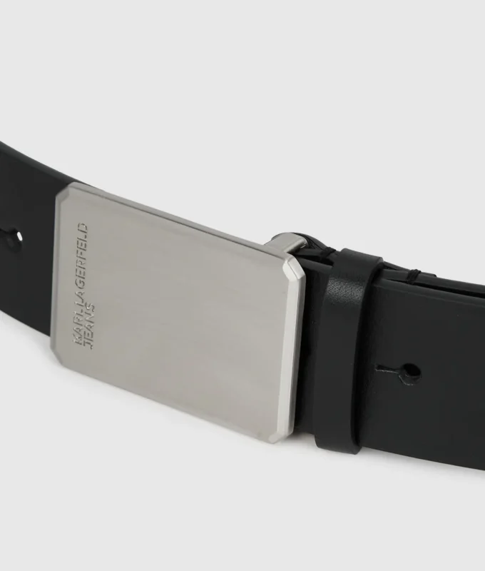 Leren riem met logo