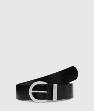 Leren riem met ronde gesp