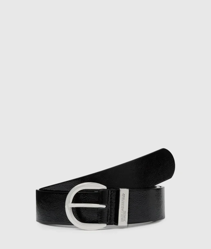 Leren riem met ronde gesp