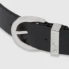 Leren riem met ronde gesp