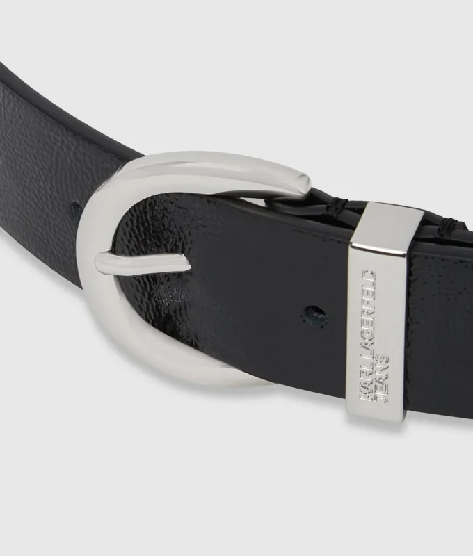 Leren riem met ronde gesp