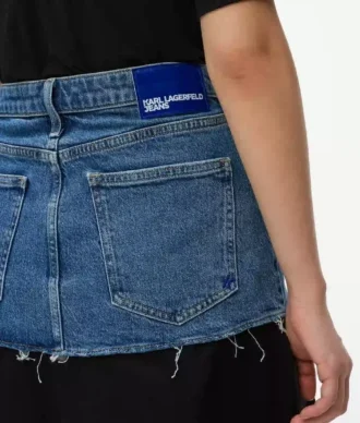 Maxirok met denim paneel