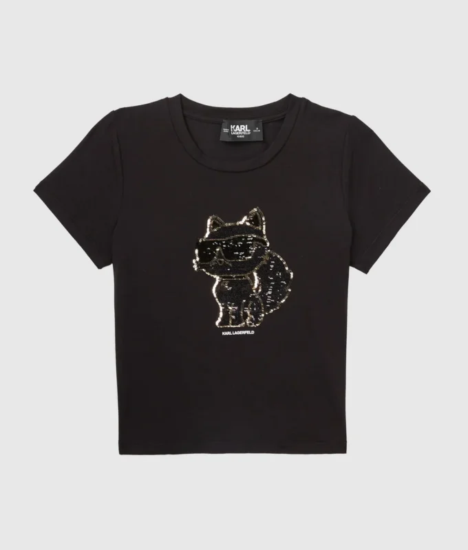 Meisjes T-shirt met pailletten Ikon Choupette