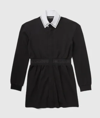 Meisjesjurk met contrasterende kraag