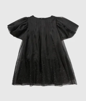 Meisjesjurk van mesh met strass