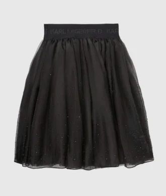 Meisjesrok van mesh met strass