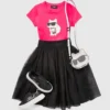 Meisjesrok van mesh met strass