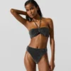 Metallic bandeau bikinitop