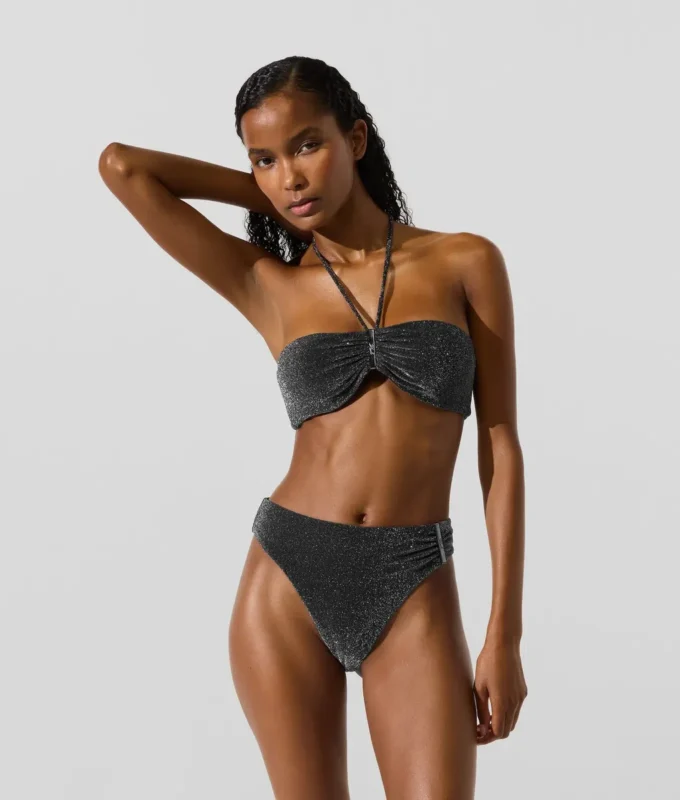 Metallic bandeau bikinitop