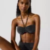 Metallic bandeau bikinitop