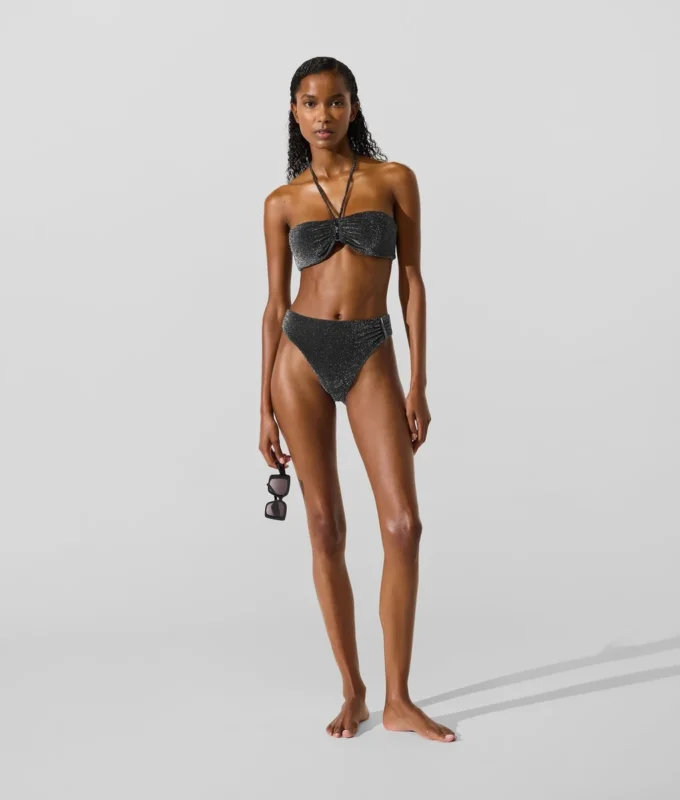 Metallic bandeau bikinitop