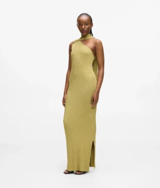 Metallic gebreide jurk
