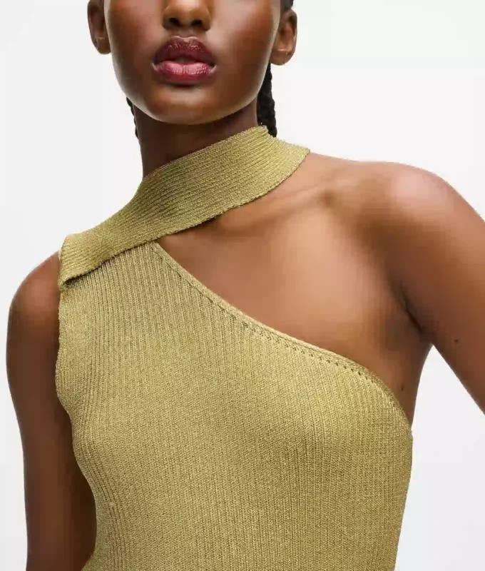 Metallic gebreide jurk