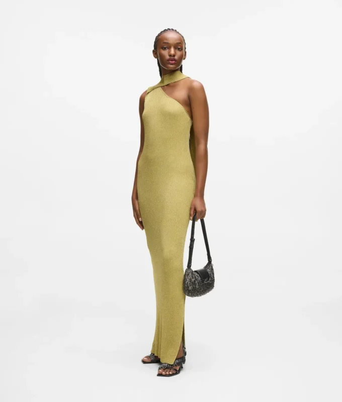 Metallic gebreide jurk