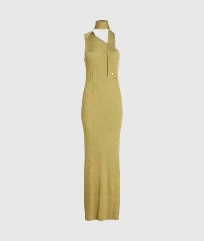 Metallic gebreide jurk