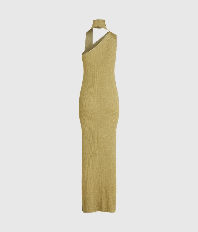 Metallic gebreide jurk