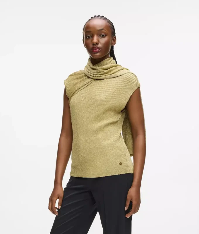 Metallic gebreide top
