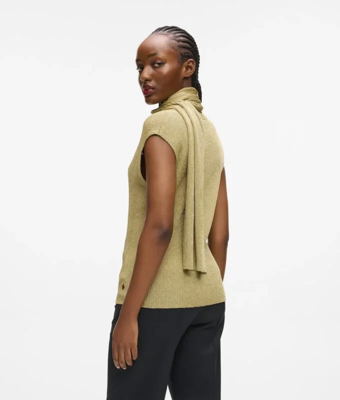 Metallic gebreide top
