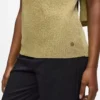 Metallic gebreide top