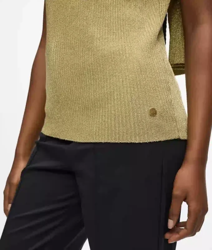Metallic gebreide top