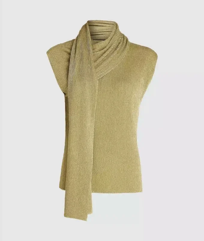 Metallic gebreide top