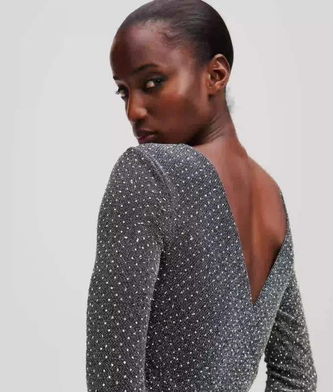METALLIC RHINESTONE BODYSUIT