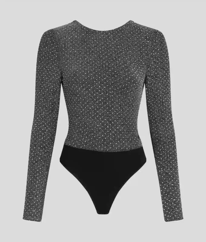 METALLIC RHINESTONE BODYSUIT