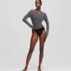 METALLIC RHINESTONE BODYSUIT