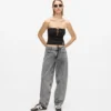 Middenhoge jeans met rechte pijpen