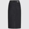 Midi-denimrok met vetersluiting
