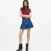 Minirok van denim met plooien