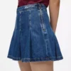 Minirok van denim met plooien