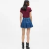 Minirok van denim met plooien
