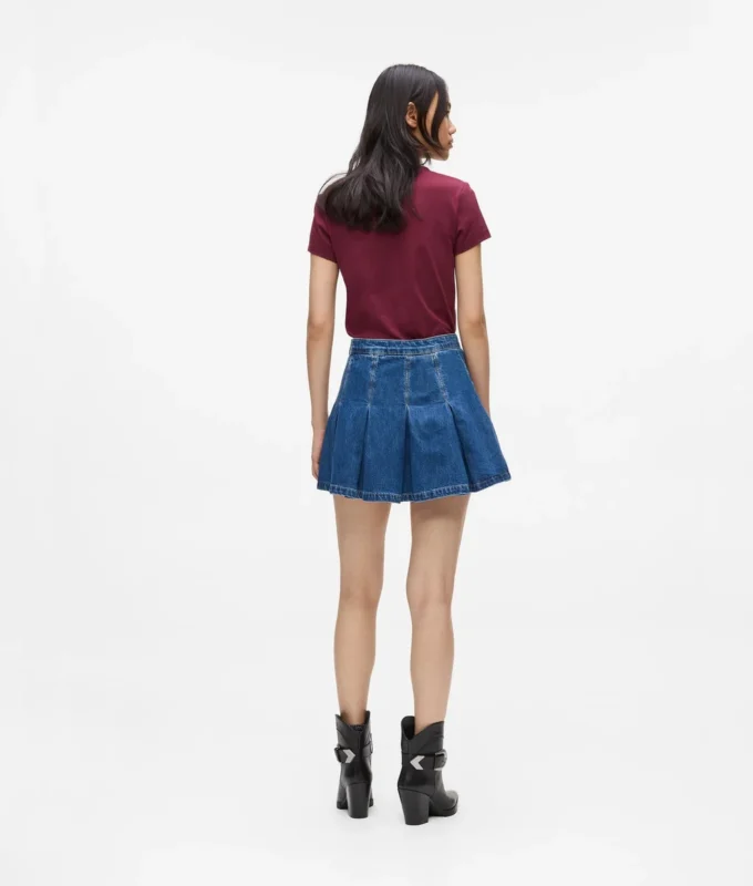 Minirok van denim met plooien
