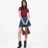 Minirok van denim met plooien