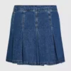 Minirok van denim met plooien