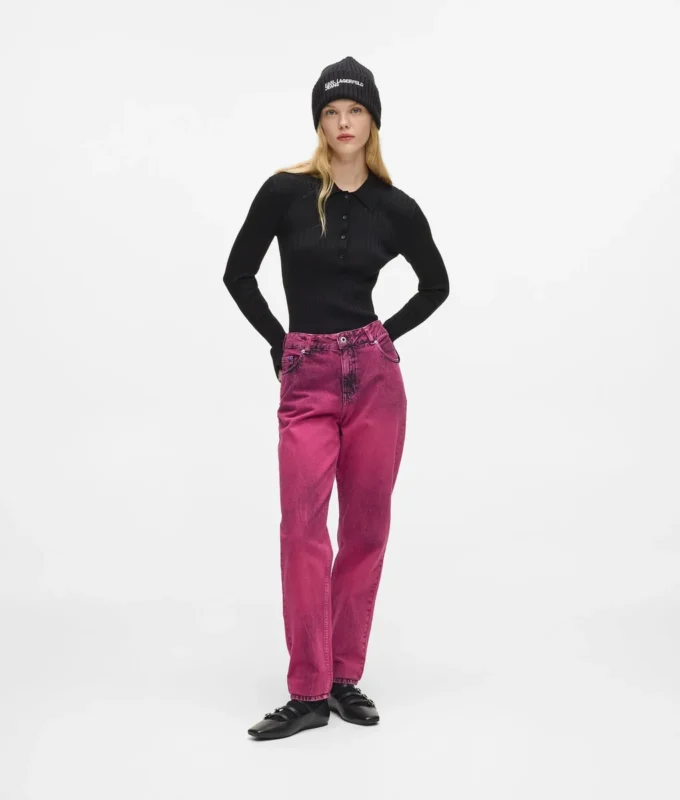 Mom jeans met spuitverf