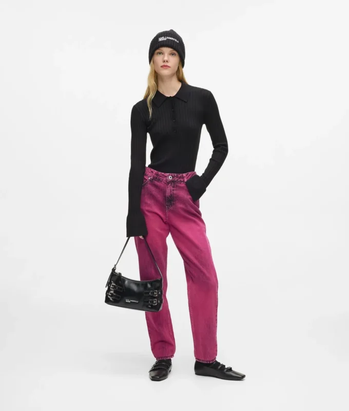 Mom jeans met spuitverf