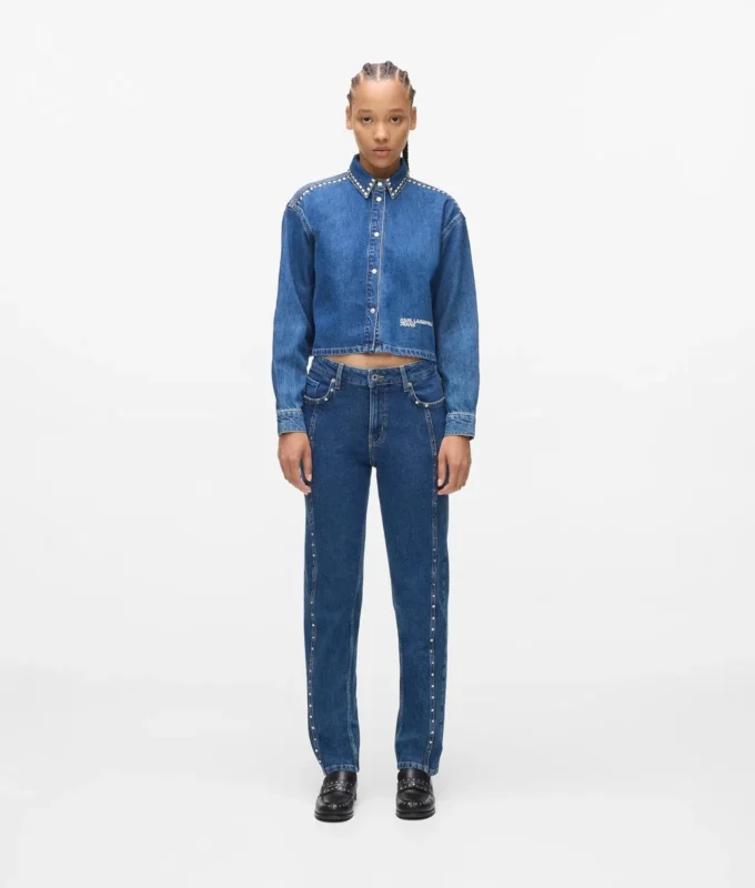 Mom jeans met studs