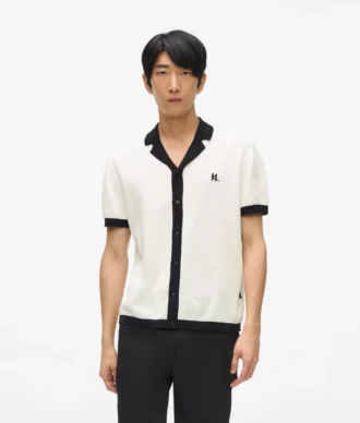 Monogram gebreid poloshirt