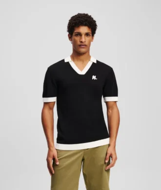 MONOGRAM GEBREID POLOSHIRT