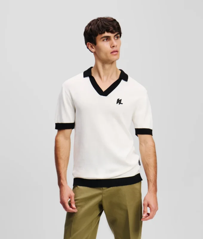 MONOGRAM GEBREID POLOSHIRT